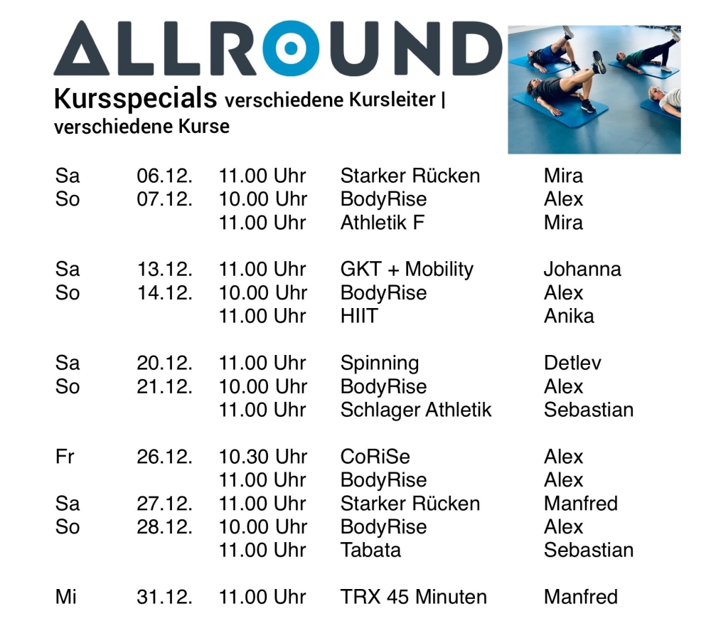 Sport > Kursspecial am Samstag und Sonntag | Allround Sports
