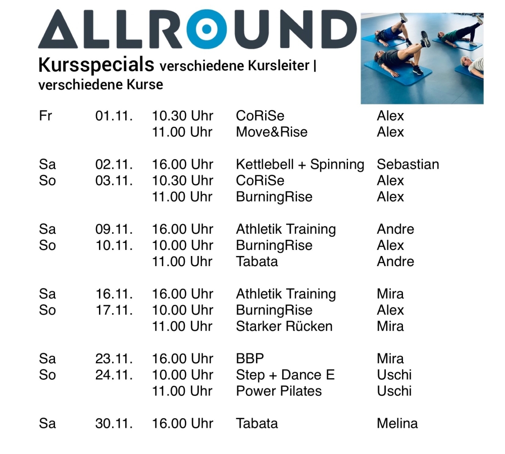 Sport > Kursspecial am Samstag und Sonntag | Allround Sports